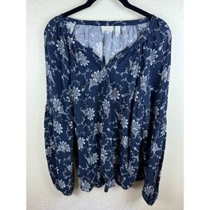 Anthropologie Hinge Floral‎ Blouse Women 1X Flowy Lightweight Cottagecore Indie